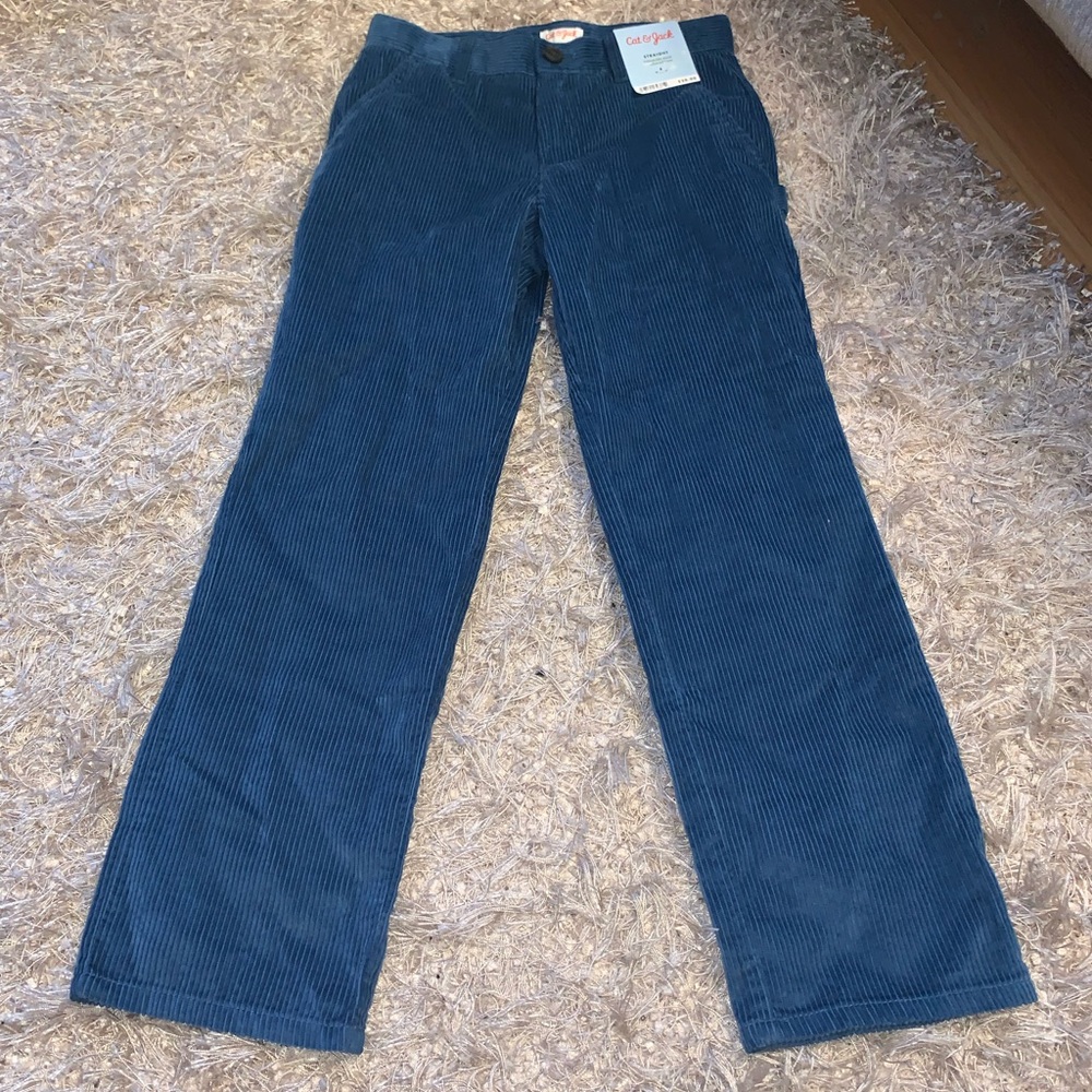 Cat & Jack Blue Straight leg Corduroy Pants size 8 NWT